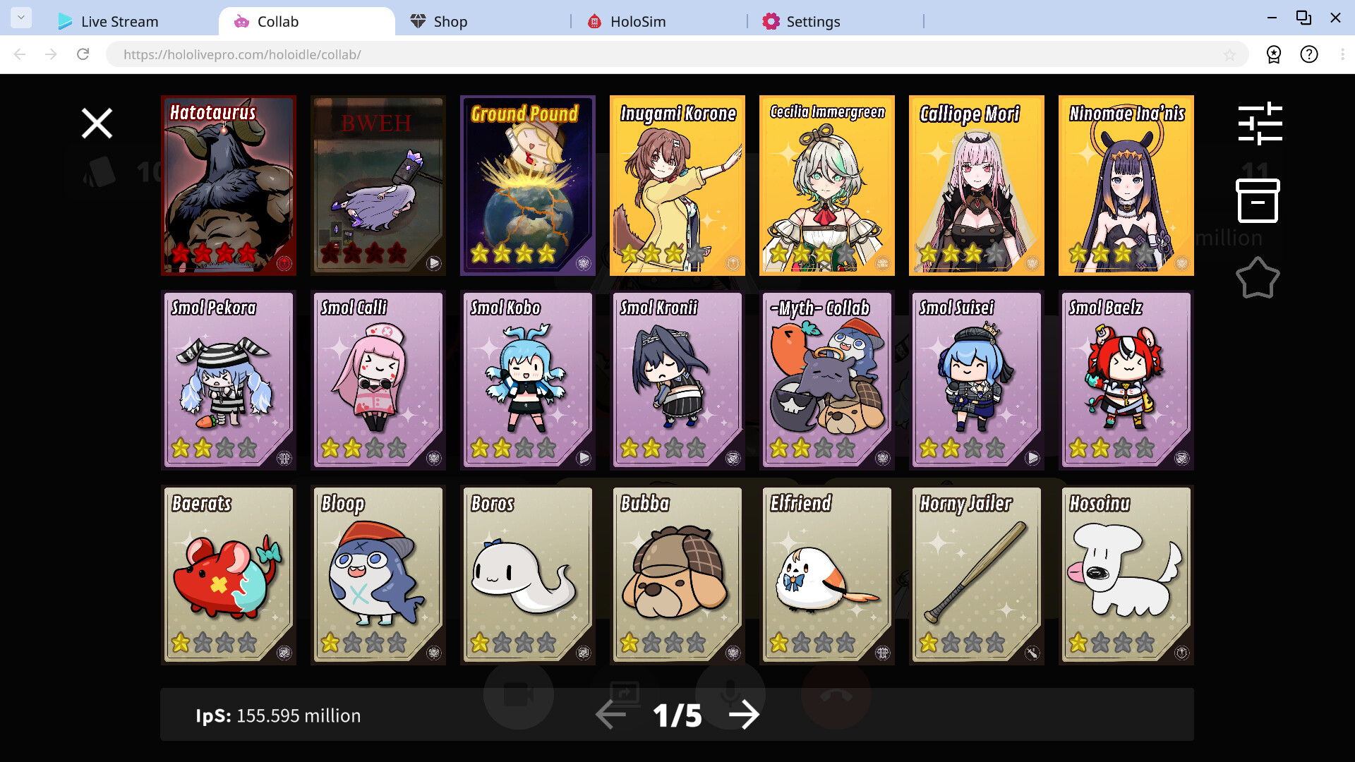Holoidleのゲーム画面7